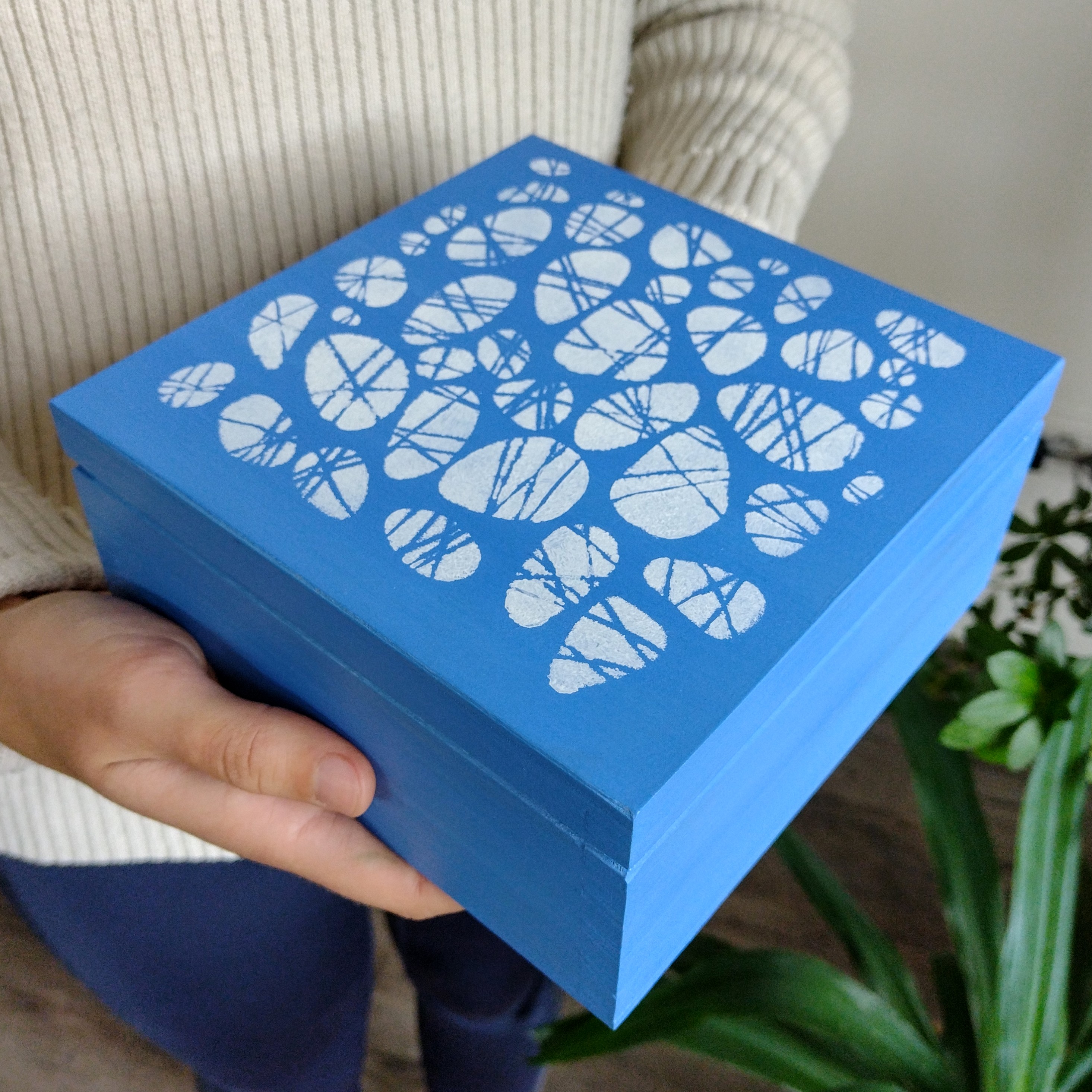 1.1 Krabička - Modrá s kamínky